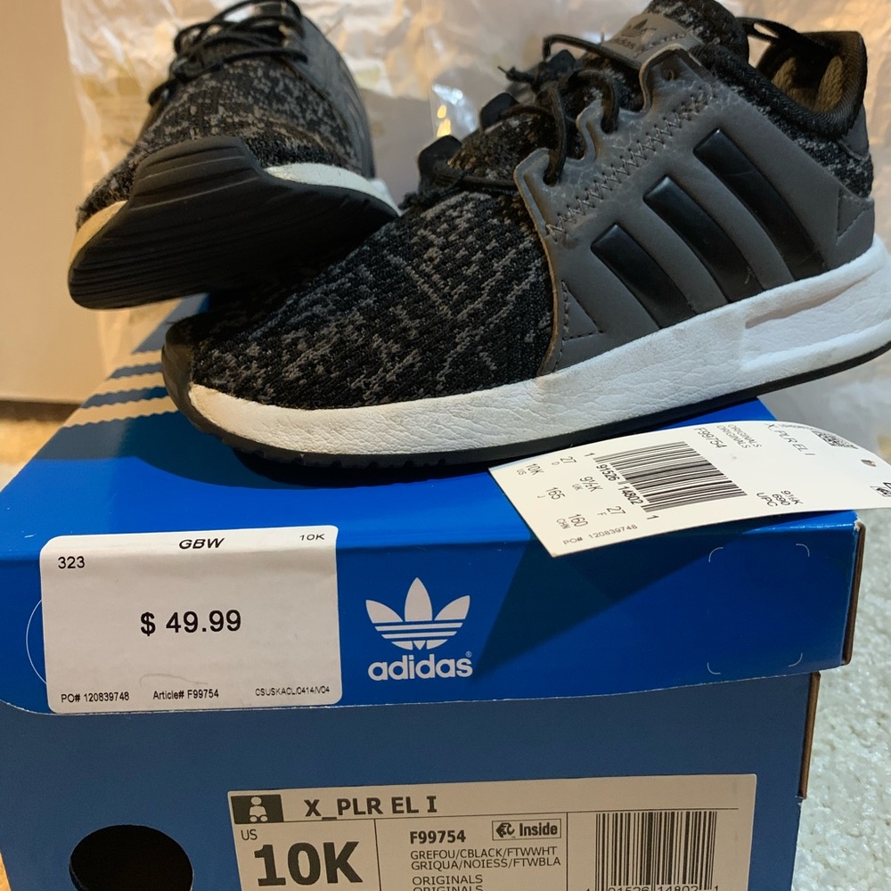 ADIDAS X_PLR BLACK GREY toddler boy sneaker 10